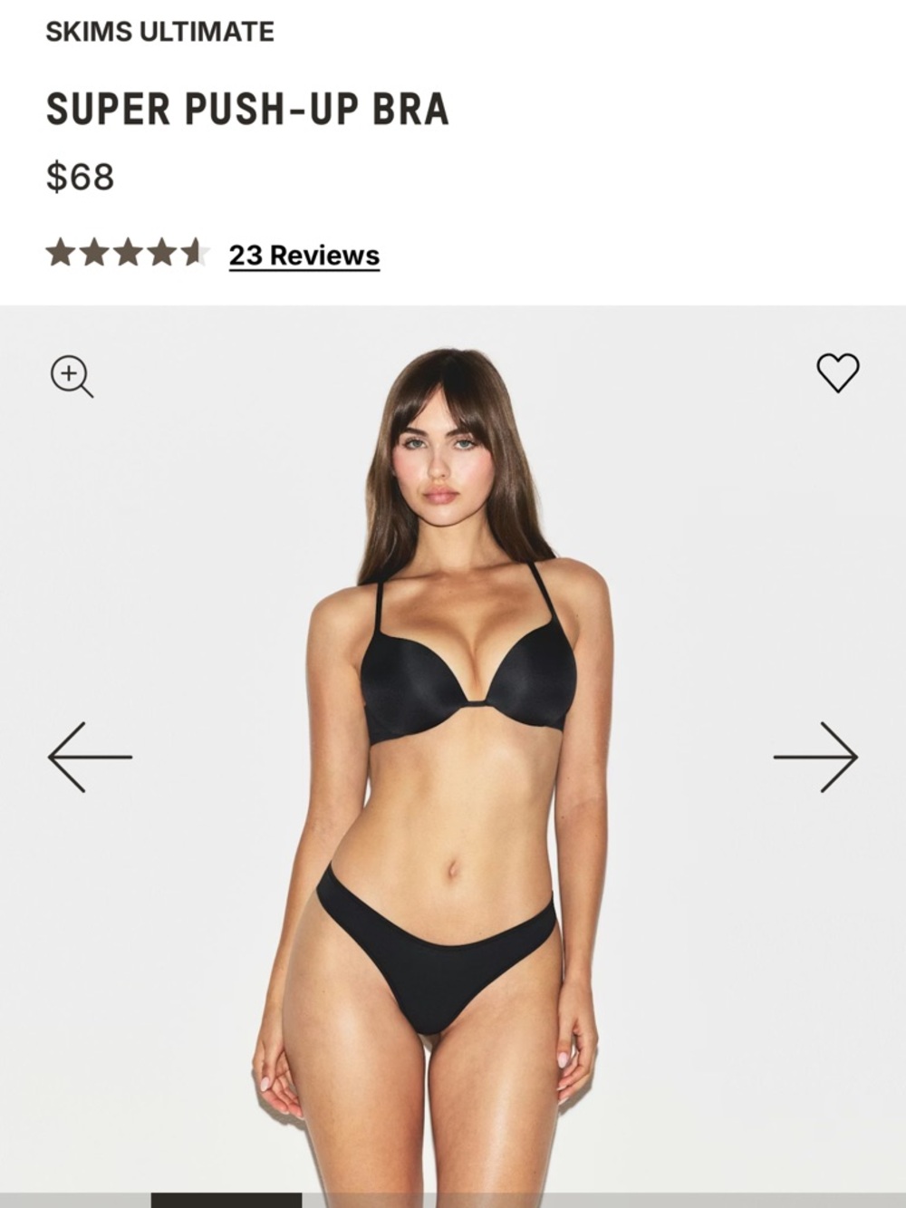 NWT SKIMS Ultimate Super Push-Up Bra — Black, 32DD